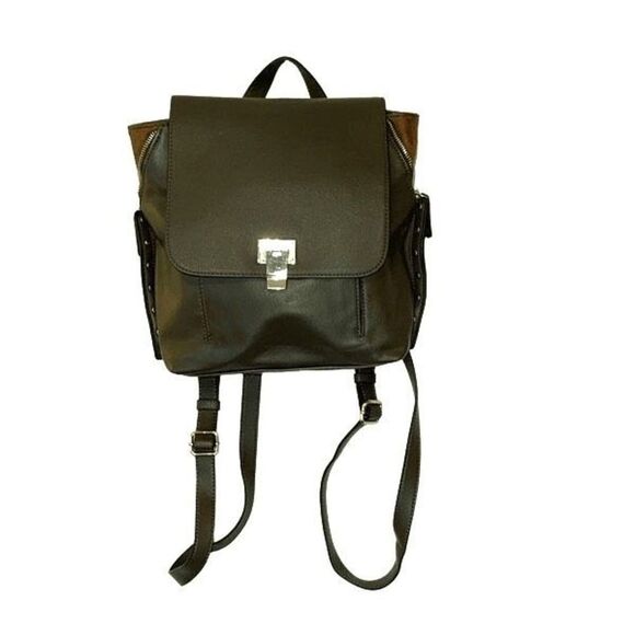 Nine West  Backpack Bag Olive Green w/tan suede‎ accent. Size Medium - Picture 1 of 7